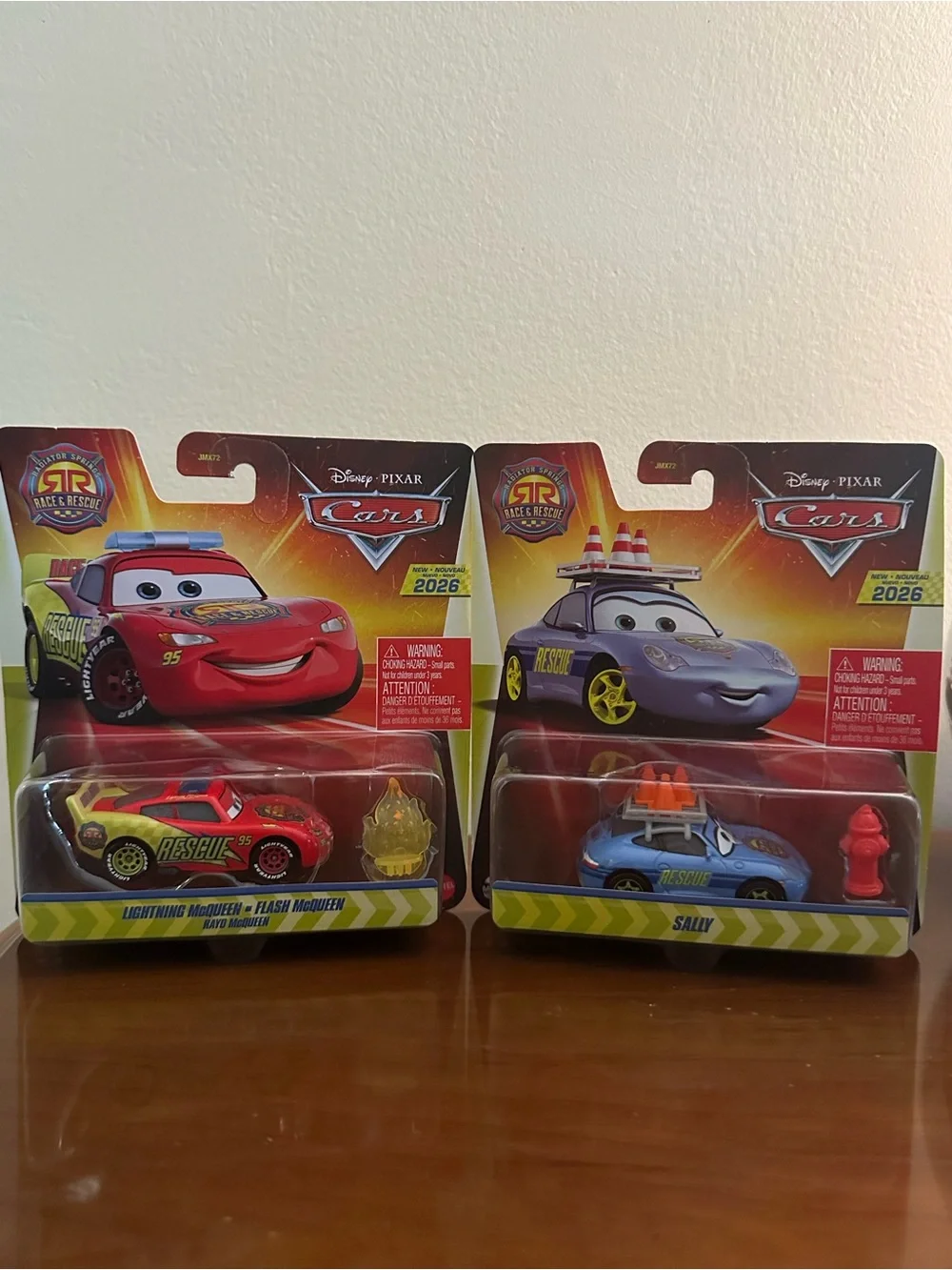 Disney Pixar Cars Rescue Lightning McQueen & Sally Vehicle Two-Pack - Red & Blue